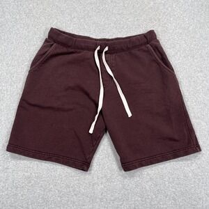 Gustin Vintage Sweat Shorts Men XL Maroon Drawstring Unlined Lounge Casual Terry